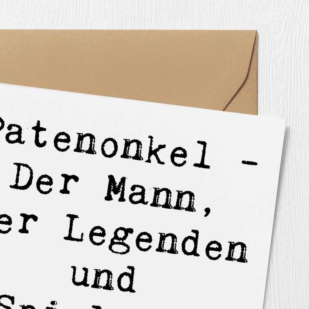 Deluxe Karte Spruch Patenonkel Geschenk Karte, Grußkarte, Klappkarte, Einladungskarte, Glückwunschkarte, Hochzeitskarte, Geburtstagskarte, Hochwertige Grußkarte, Hochwertige Klappkarte, Familie, Vatertag, Muttertag, Bruder, Schwester, Mama, Papa, Oma, Opa