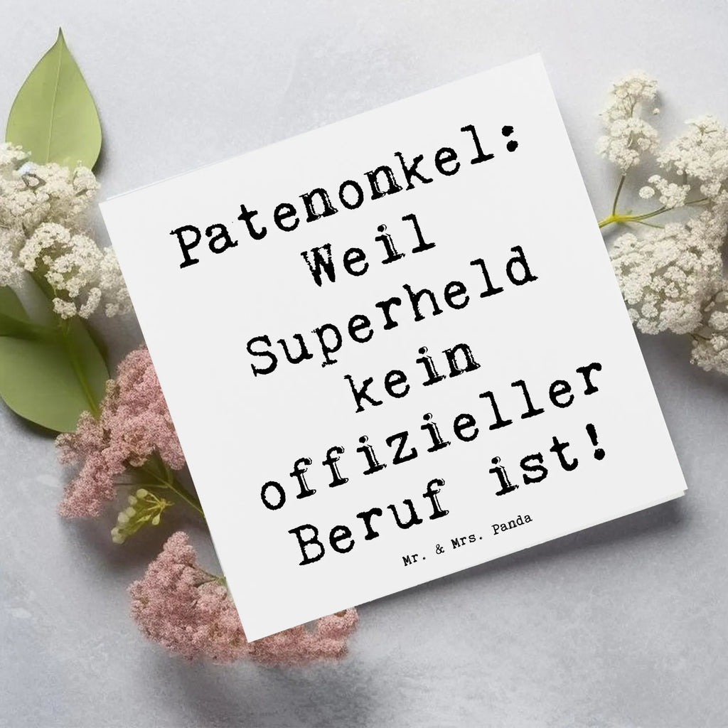 Deluxe Karte Spruch Patenonkel Superheld Karte, Grußkarte, Klappkarte, Einladungskarte, Glückwunschkarte, Hochzeitskarte, Geburtstagskarte, Hochwertige Grußkarte, Hochwertige Klappkarte, Familie, Vatertag, Muttertag, Bruder, Schwester, Mama, Papa, Oma, Opa