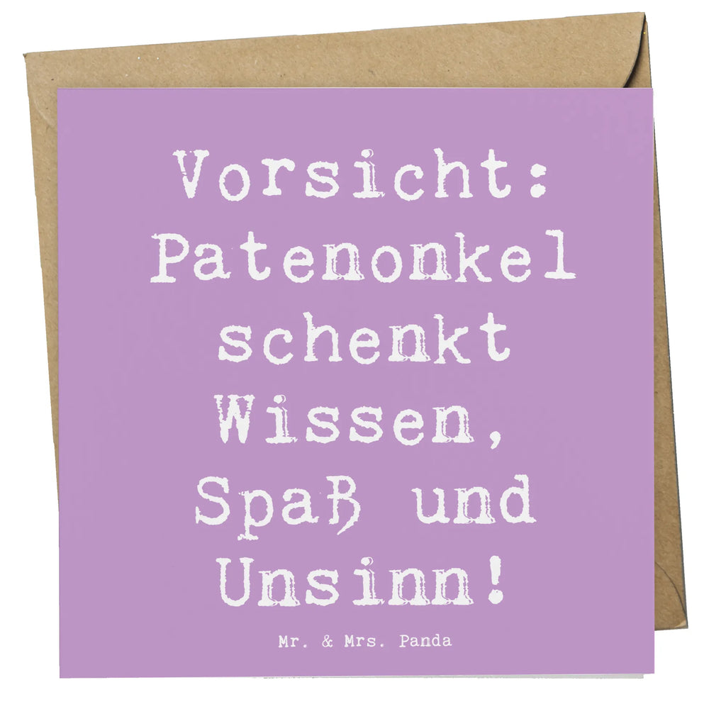 Deluxe Karte Spruch Patenonkel Wissen Spaß Karte, Grußkarte, Klappkarte, Einladungskarte, Glückwunschkarte, Hochzeitskarte, Geburtstagskarte, Hochwertige Grußkarte, Hochwertige Klappkarte, Familie, Vatertag, Muttertag, Bruder, Schwester, Mama, Papa, Oma, Opa