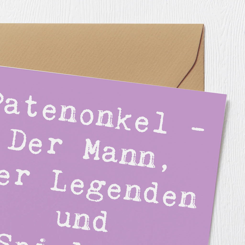 Deluxe Karte Spruch Patenonkel Geschenk Karte, Grußkarte, Klappkarte, Einladungskarte, Glückwunschkarte, Hochzeitskarte, Geburtstagskarte, Hochwertige Grußkarte, Hochwertige Klappkarte, Familie, Vatertag, Muttertag, Bruder, Schwester, Mama, Papa, Oma, Opa