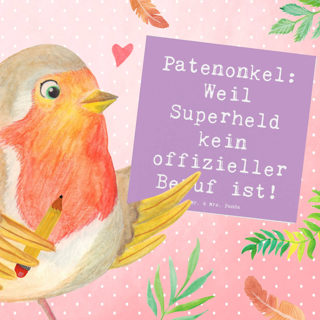 Deluxe Karte Spruch Patenonkel Superheld Karte, Grußkarte, Klappkarte, Einladungskarte, Glückwunschkarte, Hochzeitskarte, Geburtstagskarte, Hochwertige Grußkarte, Hochwertige Klappkarte, Familie, Vatertag, Muttertag, Bruder, Schwester, Mama, Papa, Oma, Opa