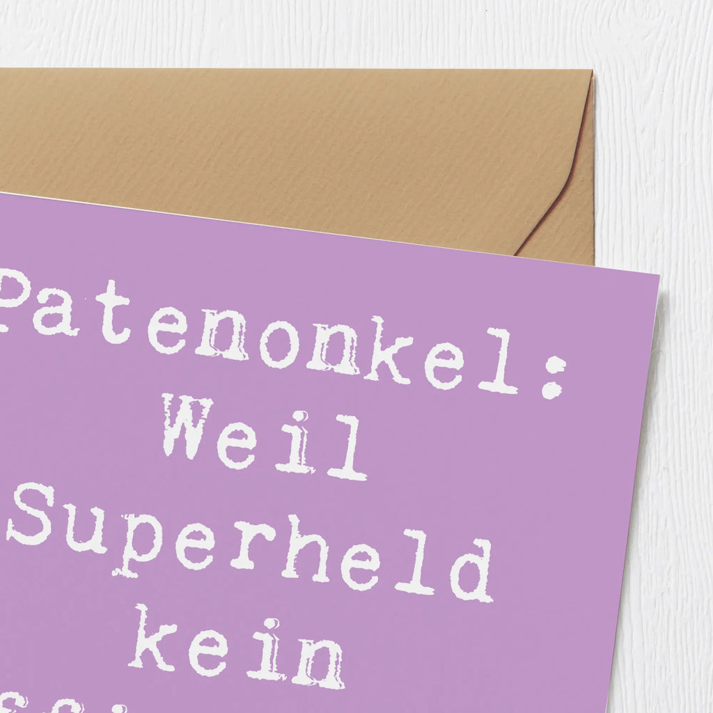 Deluxe Karte Spruch Patenonkel Superheld Karte, Grußkarte, Klappkarte, Einladungskarte, Glückwunschkarte, Hochzeitskarte, Geburtstagskarte, Hochwertige Grußkarte, Hochwertige Klappkarte, Familie, Vatertag, Muttertag, Bruder, Schwester, Mama, Papa, Oma, Opa