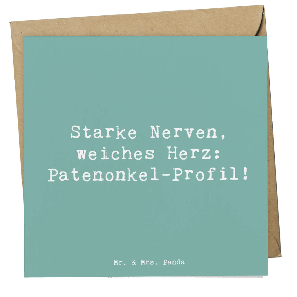 Deluxe Karte Spruch Starke Patenonkel Karte, Grußkarte, Klappkarte, Einladungskarte, Glückwunschkarte, Hochzeitskarte, Geburtstagskarte, Hochwertige Grußkarte, Hochwertige Klappkarte, Familie, Vatertag, Muttertag, Bruder, Schwester, Mama, Papa, Oma, Opa