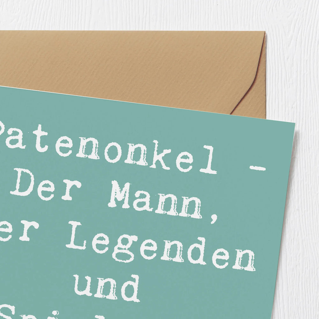 Deluxe Karte Spruch Patenonkel Geschenk Karte, Grußkarte, Klappkarte, Einladungskarte, Glückwunschkarte, Hochzeitskarte, Geburtstagskarte, Hochwertige Grußkarte, Hochwertige Klappkarte, Familie, Vatertag, Muttertag, Bruder, Schwester, Mama, Papa, Oma, Opa