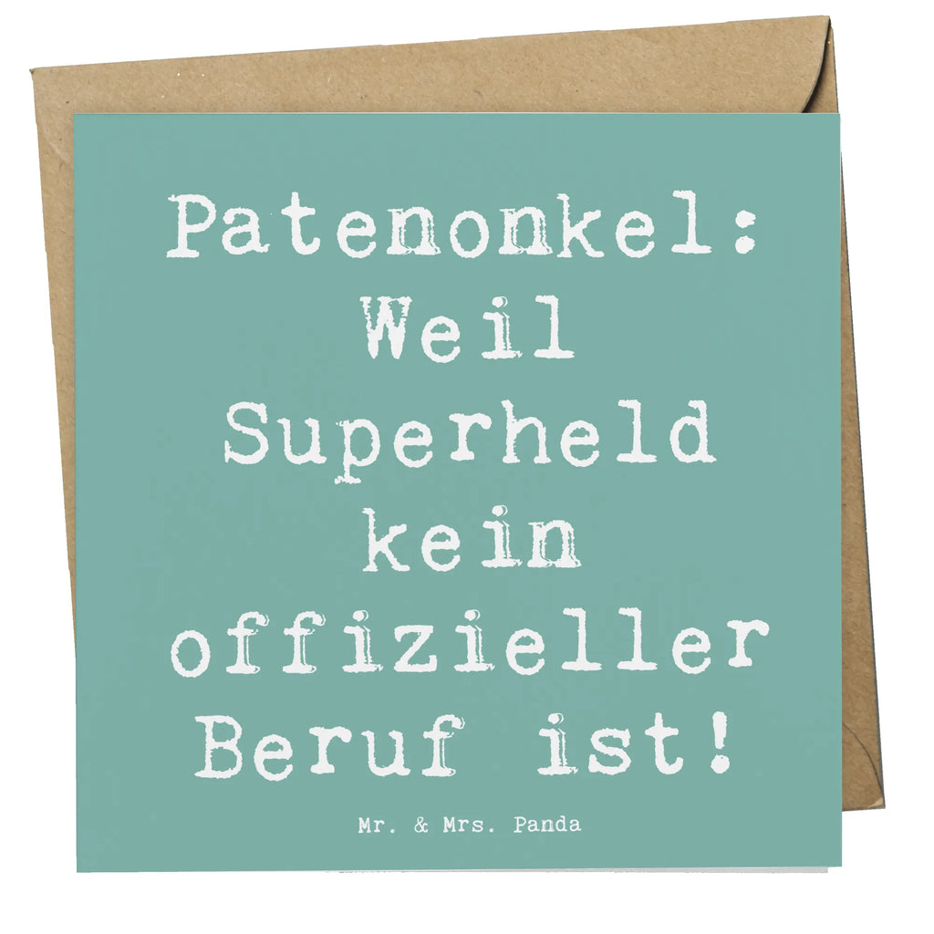 Deluxe Karte Spruch Patenonkel Superheld Karte, Grußkarte, Klappkarte, Einladungskarte, Glückwunschkarte, Hochzeitskarte, Geburtstagskarte, Hochwertige Grußkarte, Hochwertige Klappkarte, Familie, Vatertag, Muttertag, Bruder, Schwester, Mama, Papa, Oma, Opa