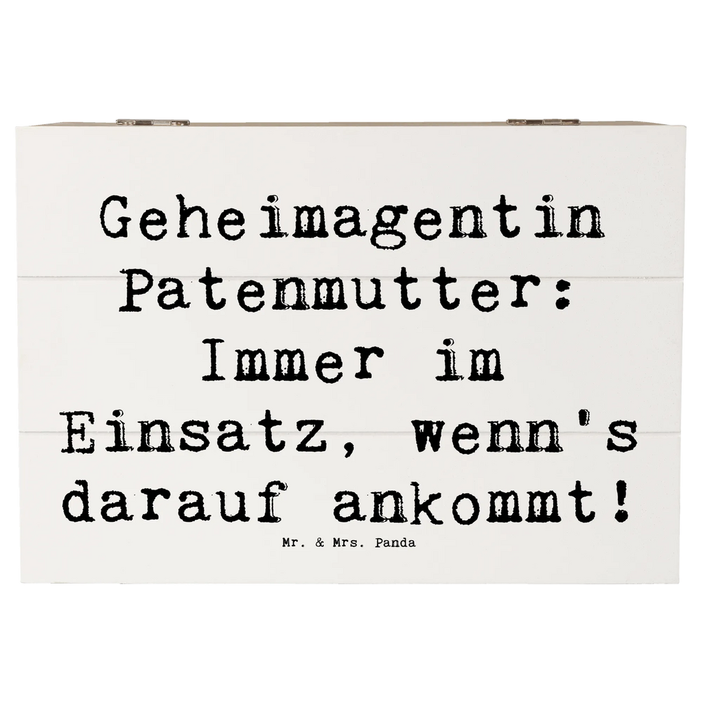 Holzkiste Spruch Geheimagentin Patenmutter Holzkiste, Kiste, Schatzkiste, Truhe, Schatulle, XXL, Erinnerungsbox, Erinnerungskiste, Dekokiste, Aufbewahrungsbox, Geschenkbox, Geschenkdose, Familie, Vatertag, Muttertag, Bruder, Schwester, Mama, Papa, Oma, Opa