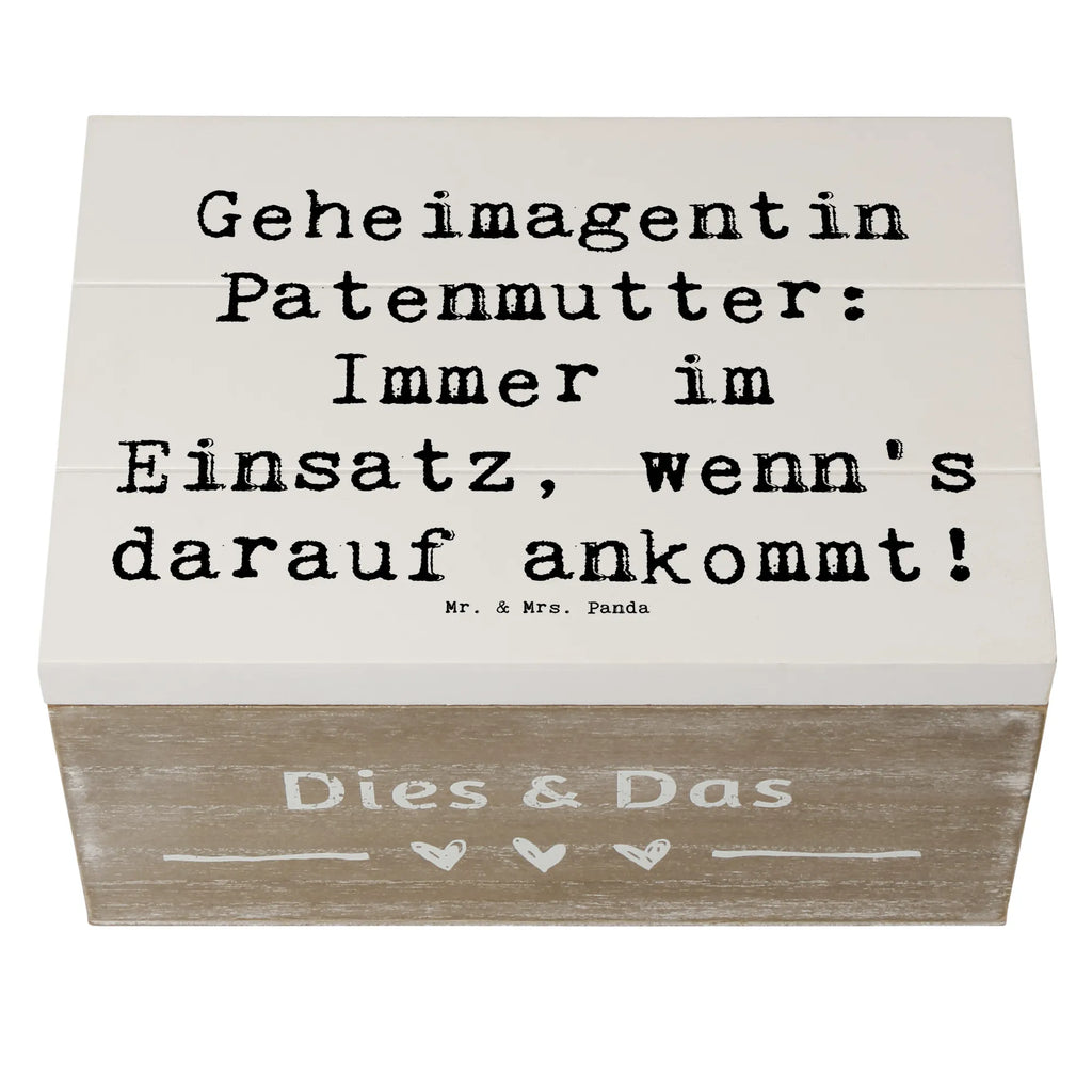 Holzkiste Spruch Geheimagentin Patenmutter Holzkiste, Kiste, Schatzkiste, Truhe, Schatulle, XXL, Erinnerungsbox, Erinnerungskiste, Dekokiste, Aufbewahrungsbox, Geschenkbox, Geschenkdose, Familie, Vatertag, Muttertag, Bruder, Schwester, Mama, Papa, Oma, Opa