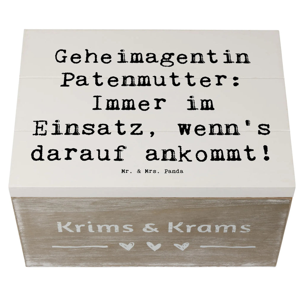 Holzkiste Spruch Geheimagentin Patenmutter Holzkiste, Kiste, Schatzkiste, Truhe, Schatulle, XXL, Erinnerungsbox, Erinnerungskiste, Dekokiste, Aufbewahrungsbox, Geschenkbox, Geschenkdose, Familie, Vatertag, Muttertag, Bruder, Schwester, Mama, Papa, Oma, Opa