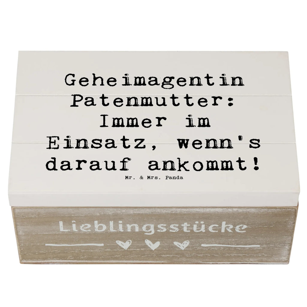 Holzkiste Spruch Geheimagentin Patenmutter Holzkiste, Kiste, Schatzkiste, Truhe, Schatulle, XXL, Erinnerungsbox, Erinnerungskiste, Dekokiste, Aufbewahrungsbox, Geschenkbox, Geschenkdose, Familie, Vatertag, Muttertag, Bruder, Schwester, Mama, Papa, Oma, Opa