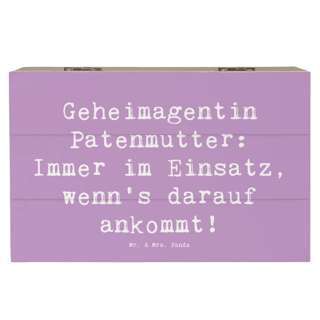 Holzkiste Spruch Geheimagentin Patenmutter Holzkiste, Kiste, Schatzkiste, Truhe, Schatulle, XXL, Erinnerungsbox, Erinnerungskiste, Dekokiste, Aufbewahrungsbox, Geschenkbox, Geschenkdose, Familie, Vatertag, Muttertag, Bruder, Schwester, Mama, Papa, Oma, Opa