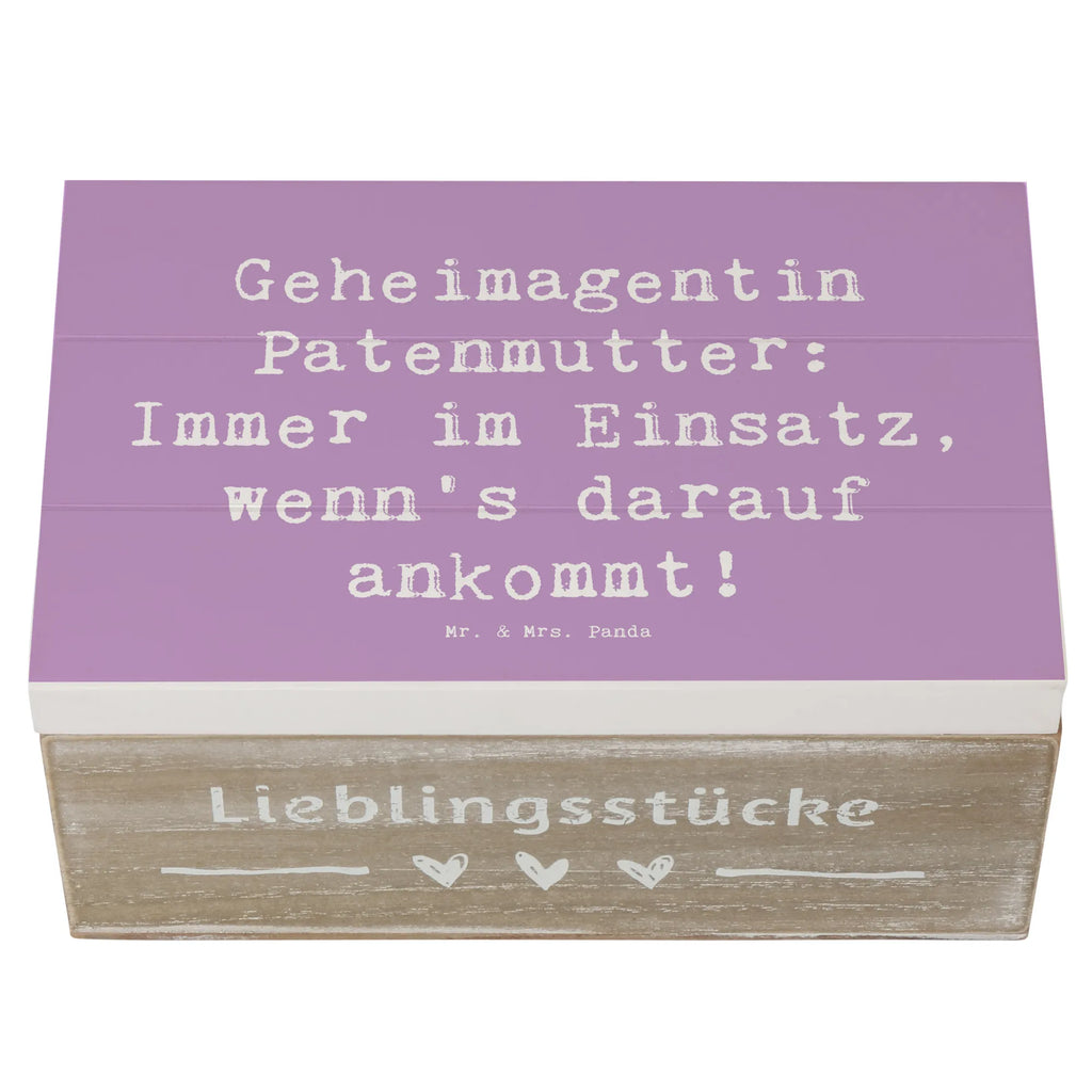 Holzkiste Spruch Geheimagentin Patenmutter Holzkiste, Kiste, Schatzkiste, Truhe, Schatulle, XXL, Erinnerungsbox, Erinnerungskiste, Dekokiste, Aufbewahrungsbox, Geschenkbox, Geschenkdose, Familie, Vatertag, Muttertag, Bruder, Schwester, Mama, Papa, Oma, Opa