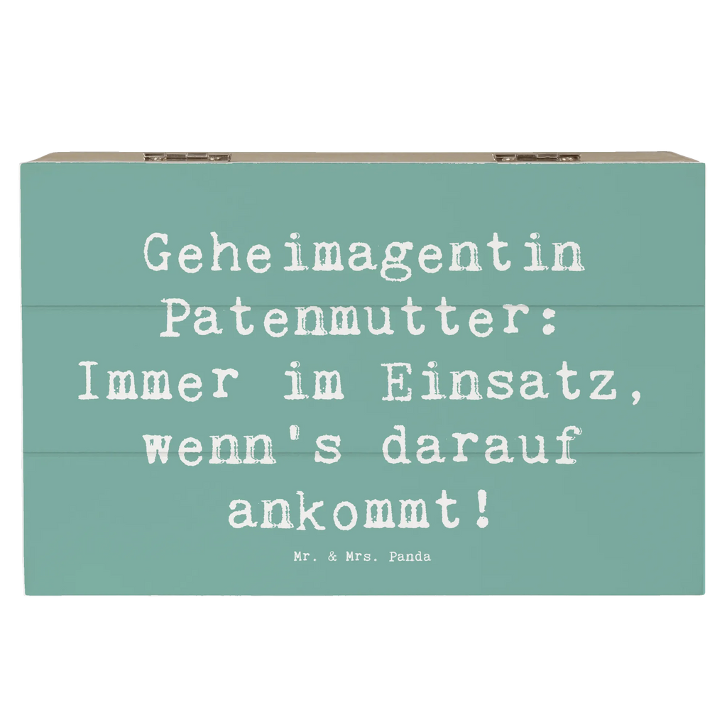 Holzkiste Spruch Geheimagentin Patenmutter Holzkiste, Kiste, Schatzkiste, Truhe, Schatulle, XXL, Erinnerungsbox, Erinnerungskiste, Dekokiste, Aufbewahrungsbox, Geschenkbox, Geschenkdose, Familie, Vatertag, Muttertag, Bruder, Schwester, Mama, Papa, Oma, Opa