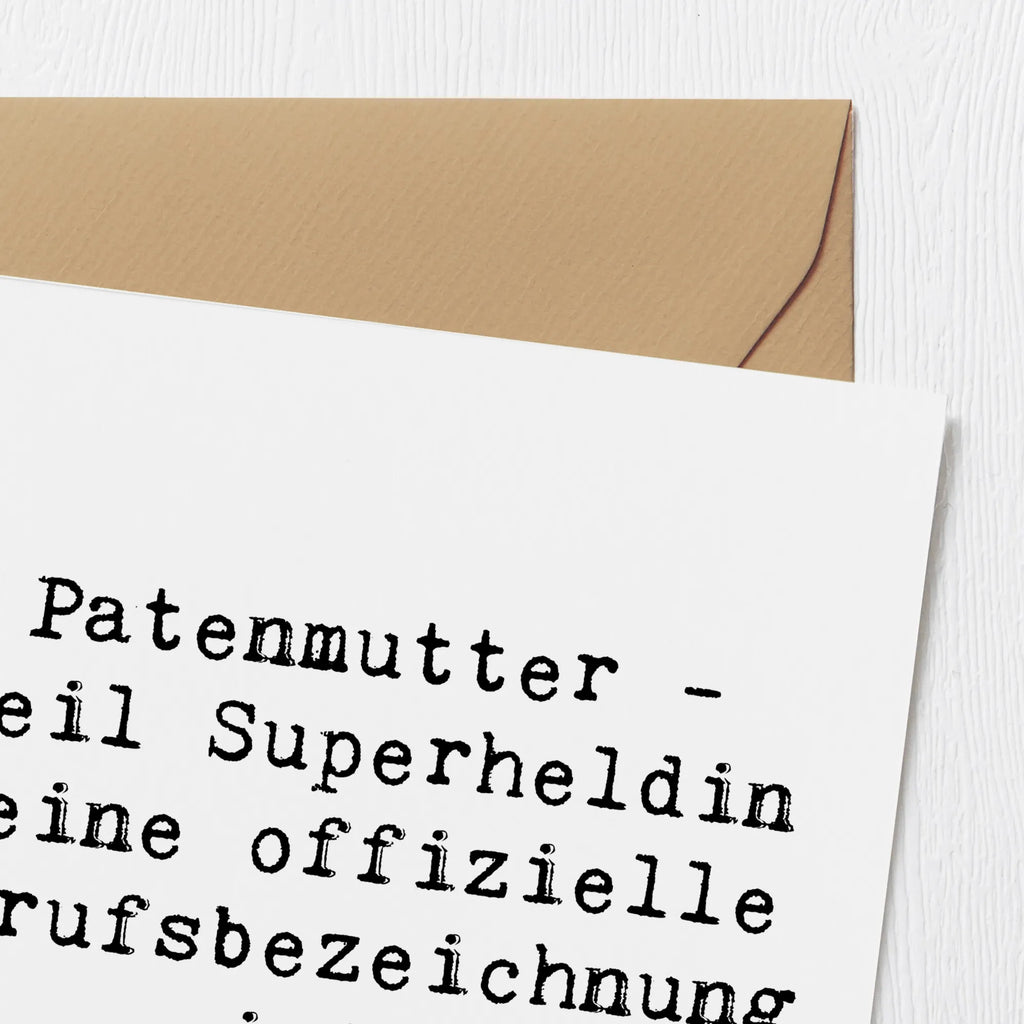 Deluxe Karte Spruch Patenmutter Superheldin Karte, Grußkarte, Klappkarte, Einladungskarte, Glückwunschkarte, Hochzeitskarte, Geburtstagskarte, Hochwertige Grußkarte, Hochwertige Klappkarte, Familie, Vatertag, Muttertag, Bruder, Schwester, Mama, Papa, Oma, Opa