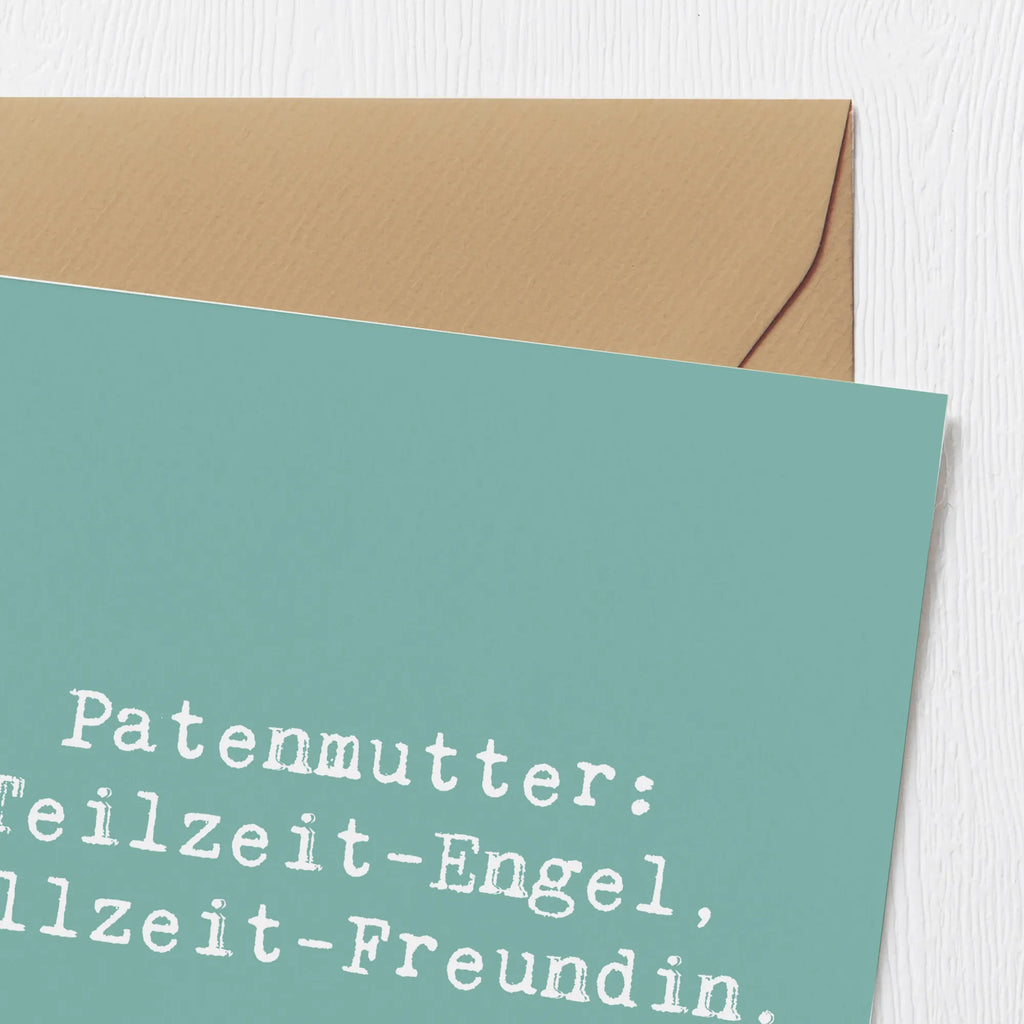 Deluxe Karte Spruch Patenmutter Engel Karte, Grußkarte, Klappkarte, Einladungskarte, Glückwunschkarte, Hochzeitskarte, Geburtstagskarte, Hochwertige Grußkarte, Hochwertige Klappkarte, Familie, Vatertag, Muttertag, Bruder, Schwester, Mama, Papa, Oma, Opa