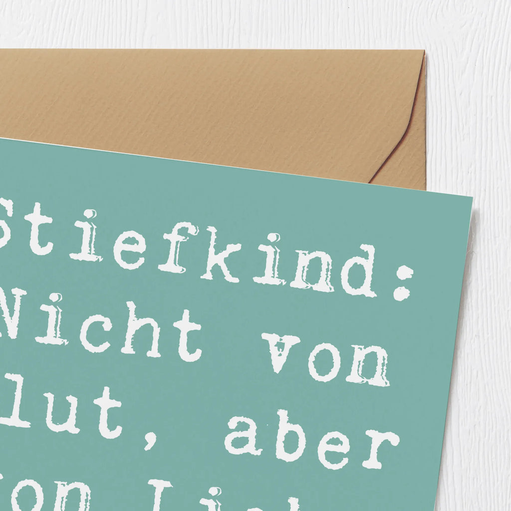 Deluxe Karte Spruch Stiefkind von Liebe Karte, Grußkarte, Klappkarte, Einladungskarte, Glückwunschkarte, Hochzeitskarte, Geburtstagskarte, Hochwertige Grußkarte, Hochwertige Klappkarte, Familie, Vatertag, Muttertag, Bruder, Schwester, Mama, Papa, Oma, Opa