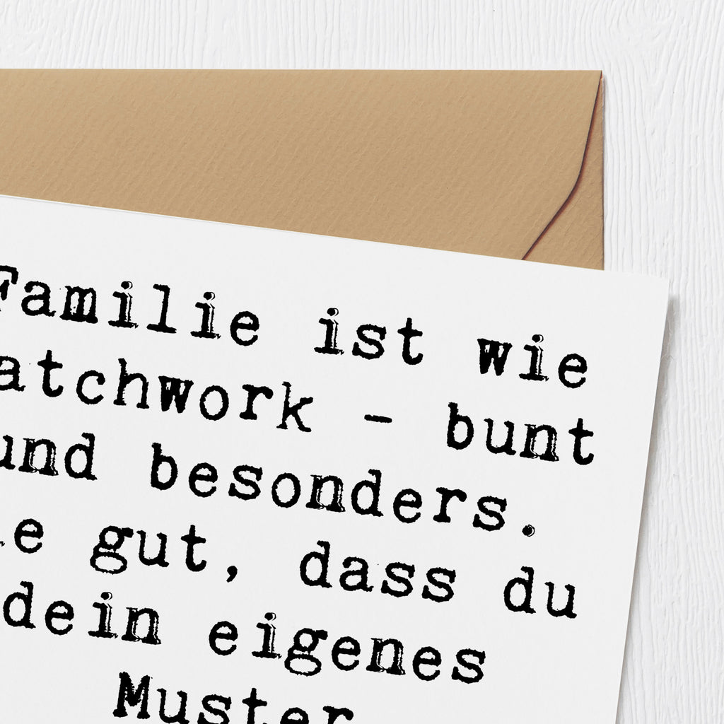 Deluxe Karte Spruch Adoptivkind Patchworkfamilie Karte, Grußkarte, Klappkarte, Einladungskarte, Glückwunschkarte, Hochzeitskarte, Geburtstagskarte, Hochwertige Grußkarte, Hochwertige Klappkarte, Familie, Vatertag, Muttertag, Bruder, Schwester, Mama, Papa, Oma, Opa