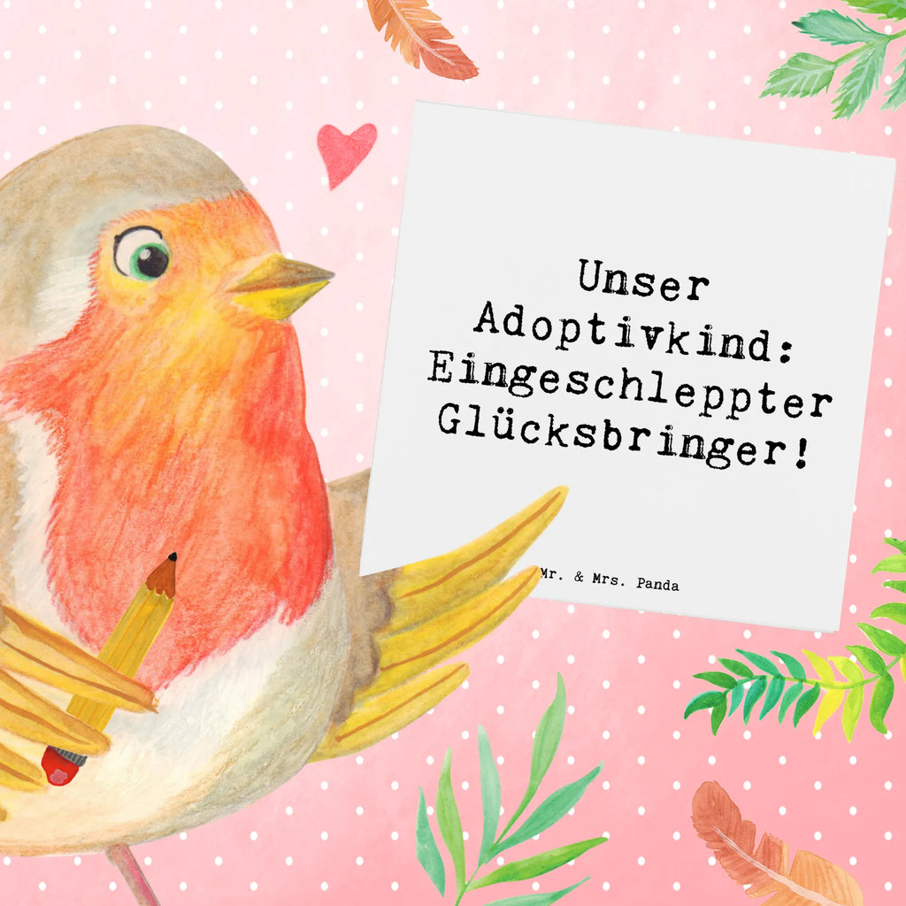 Deluxe Karte Spruch Adoptivkind Glücksbringer Karte, Grußkarte, Klappkarte, Einladungskarte, Glückwunschkarte, Hochzeitskarte, Geburtstagskarte, Hochwertige Grußkarte, Hochwertige Klappkarte, Familie, Vatertag, Muttertag, Bruder, Schwester, Mama, Papa, Oma, Opa