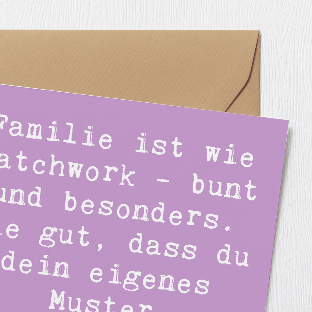 Deluxe Karte Spruch Adoptivkind Patchworkfamilie Karte, Grußkarte, Klappkarte, Einladungskarte, Glückwunschkarte, Hochzeitskarte, Geburtstagskarte, Hochwertige Grußkarte, Hochwertige Klappkarte, Familie, Vatertag, Muttertag, Bruder, Schwester, Mama, Papa, Oma, Opa