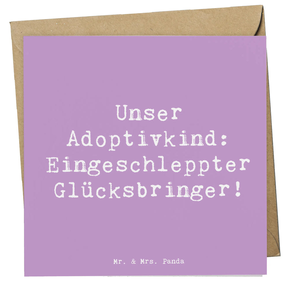 Deluxe Karte Spruch Adoptivkind Glücksbringer Karte, Grußkarte, Klappkarte, Einladungskarte, Glückwunschkarte, Hochzeitskarte, Geburtstagskarte, Hochwertige Grußkarte, Hochwertige Klappkarte, Familie, Vatertag, Muttertag, Bruder, Schwester, Mama, Papa, Oma, Opa