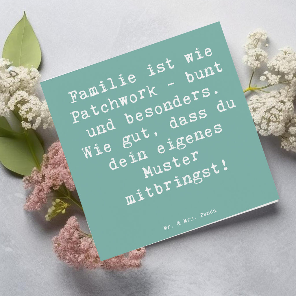 Deluxe Karte Spruch Adoptivkind Patchworkfamilie Karte, Grußkarte, Klappkarte, Einladungskarte, Glückwunschkarte, Hochzeitskarte, Geburtstagskarte, Hochwertige Grußkarte, Hochwertige Klappkarte, Familie, Vatertag, Muttertag, Bruder, Schwester, Mama, Papa, Oma, Opa