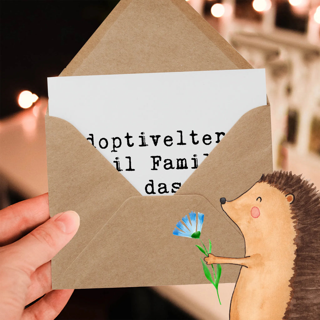 Deluxe Card Saying Adoptiveltern: Weil Familie über das Blut hinausgeht! Karte, Grußkarte, Klappkarte, Einladungskarte, Glückwunschkarte, Hochzeitskarte, Geburtstagskarte, Hochwertige Grußkarte, Hochwertige Klappkarte, Familie, Vatertag, Muttertag, Bruder, Schwester, Mama, Papa, Oma, Opa