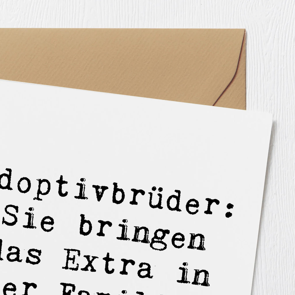 Deluxe Karte Spruch Adoptivbrüder Extra Karte, Grußkarte, Klappkarte, Einladungskarte, Glückwunschkarte, Hochzeitskarte, Geburtstagskarte, Hochwertige Grußkarte, Hochwertige Klappkarte, Familie, Vatertag, Muttertag, Bruder, Schwester, Mama, Papa, Oma, Opa