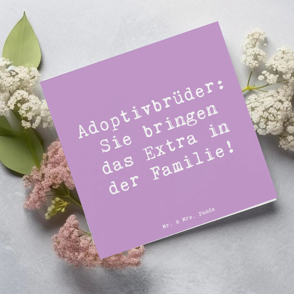 Deluxe Karte Spruch Adoptivbrüder Extra Karte, Grußkarte, Klappkarte, Einladungskarte, Glückwunschkarte, Hochzeitskarte, Geburtstagskarte, Hochwertige Grußkarte, Hochwertige Klappkarte, Familie, Vatertag, Muttertag, Bruder, Schwester, Mama, Papa, Oma, Opa