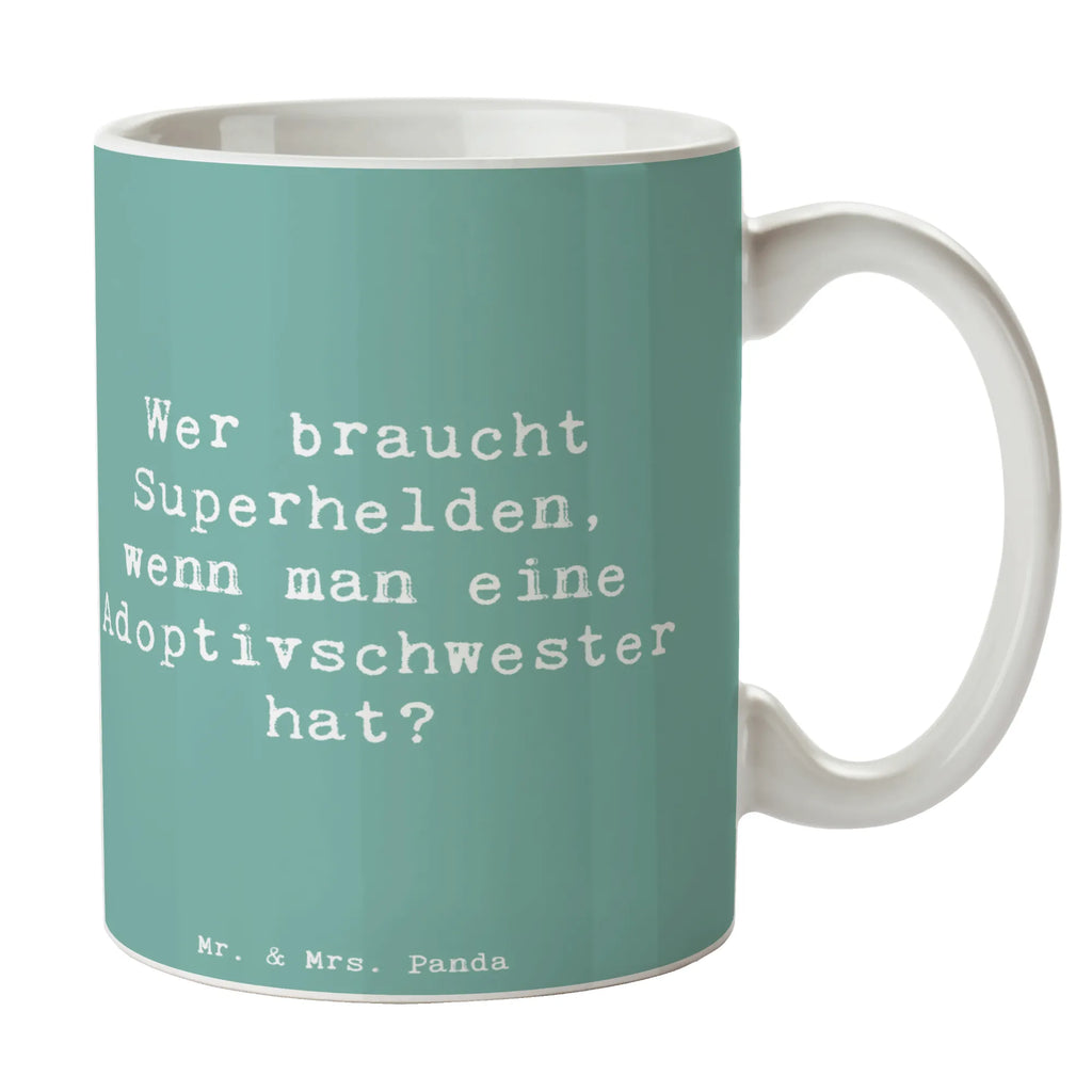 Tasse Spruch Adoptivschwester Heldin Tasse, Kaffeetasse, Teetasse, Becher, Kaffeebecher, Teebecher, Keramiktasse, Porzellantasse, Büro Tasse, Geschenk Tasse, Tasse Sprüche, Tasse Motive, Kaffeetassen, Tasse bedrucken, Designer Tasse, Cappuccino Tassen, Schöne Teetassen, Familie, Vatertag, Muttertag, Bruder, Schwester, Mama, Papa, Oma, Opa