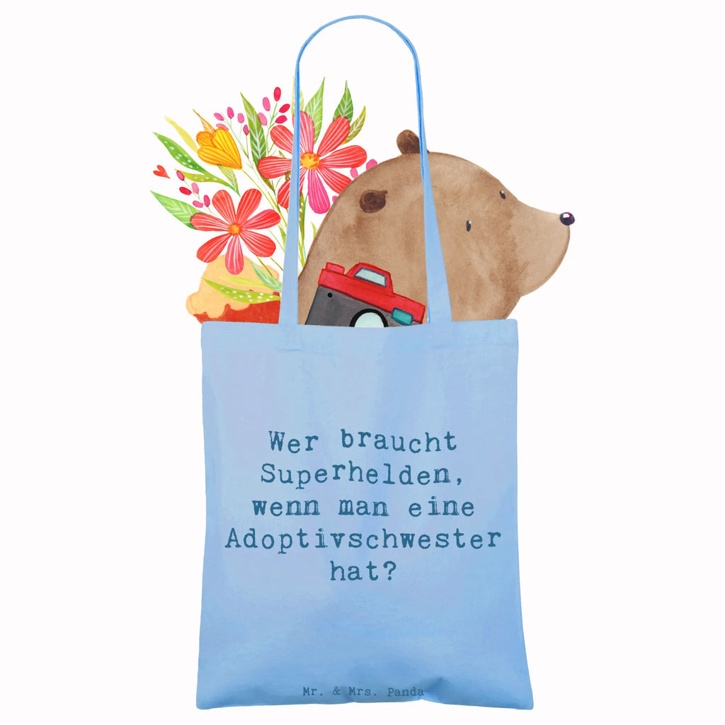 Tragetasche Spruch Adoptivschwester Heldin Beuteltasche, Beutel, Einkaufstasche, Jutebeutel, Stoffbeutel, Tasche, Shopper, Umhängetasche, Strandtasche, Schultertasche, Stofftasche, Tragetasche, Badetasche, Jutetasche, Einkaufstüte, Laptoptasche, Familie, Vatertag, Muttertag, Bruder, Schwester, Mama, Papa, Oma, Opa