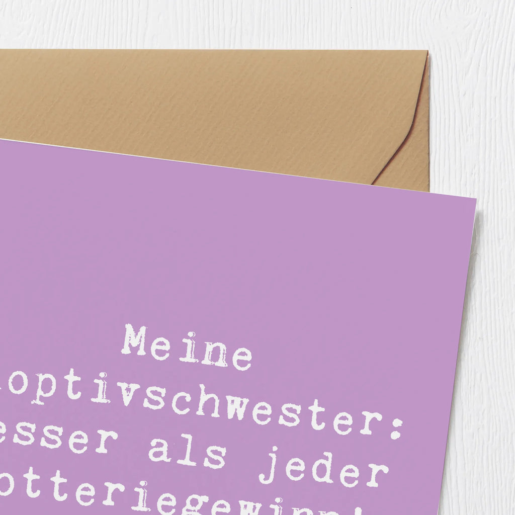 Deluxe Karte Spruch Adoptivschwester Wunder Karte, Grußkarte, Klappkarte, Einladungskarte, Glückwunschkarte, Hochzeitskarte, Geburtstagskarte, Hochwertige Grußkarte, Hochwertige Klappkarte, Familie, Vatertag, Muttertag, Bruder, Schwester, Mama, Papa, Oma, Opa