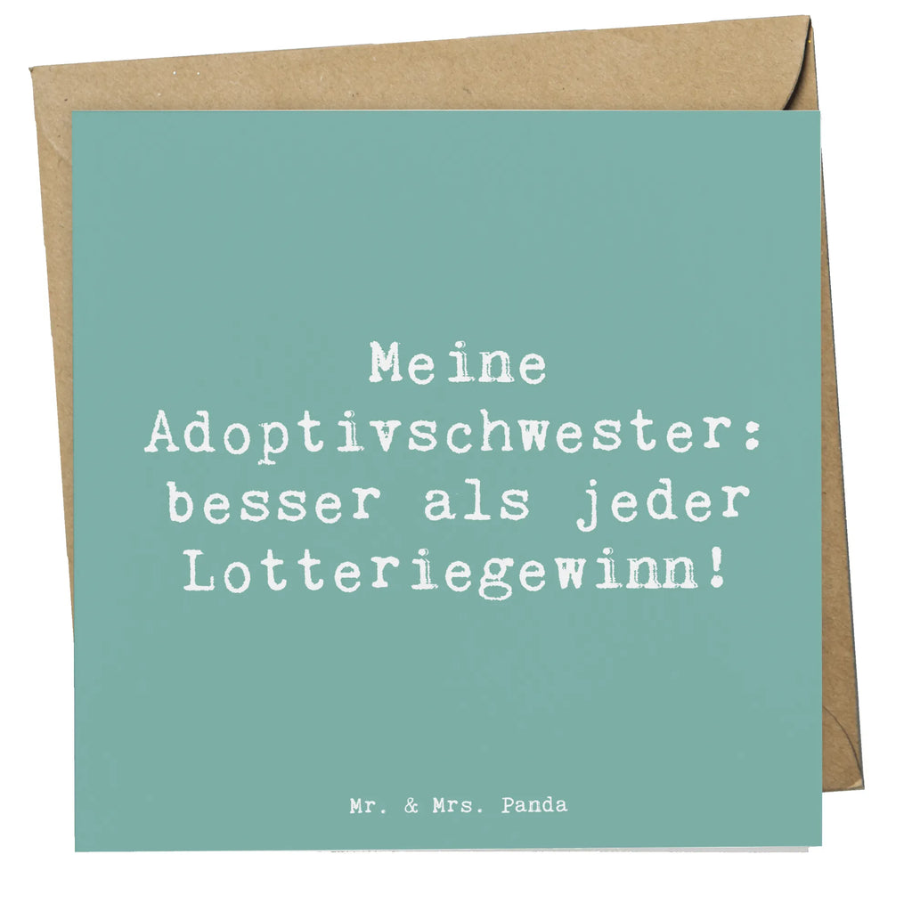 Deluxe Karte Spruch Adoptivschwester Wunder Karte, Grußkarte, Klappkarte, Einladungskarte, Glückwunschkarte, Hochzeitskarte, Geburtstagskarte, Hochwertige Grußkarte, Hochwertige Klappkarte, Familie, Vatertag, Muttertag, Bruder, Schwester, Mama, Papa, Oma, Opa