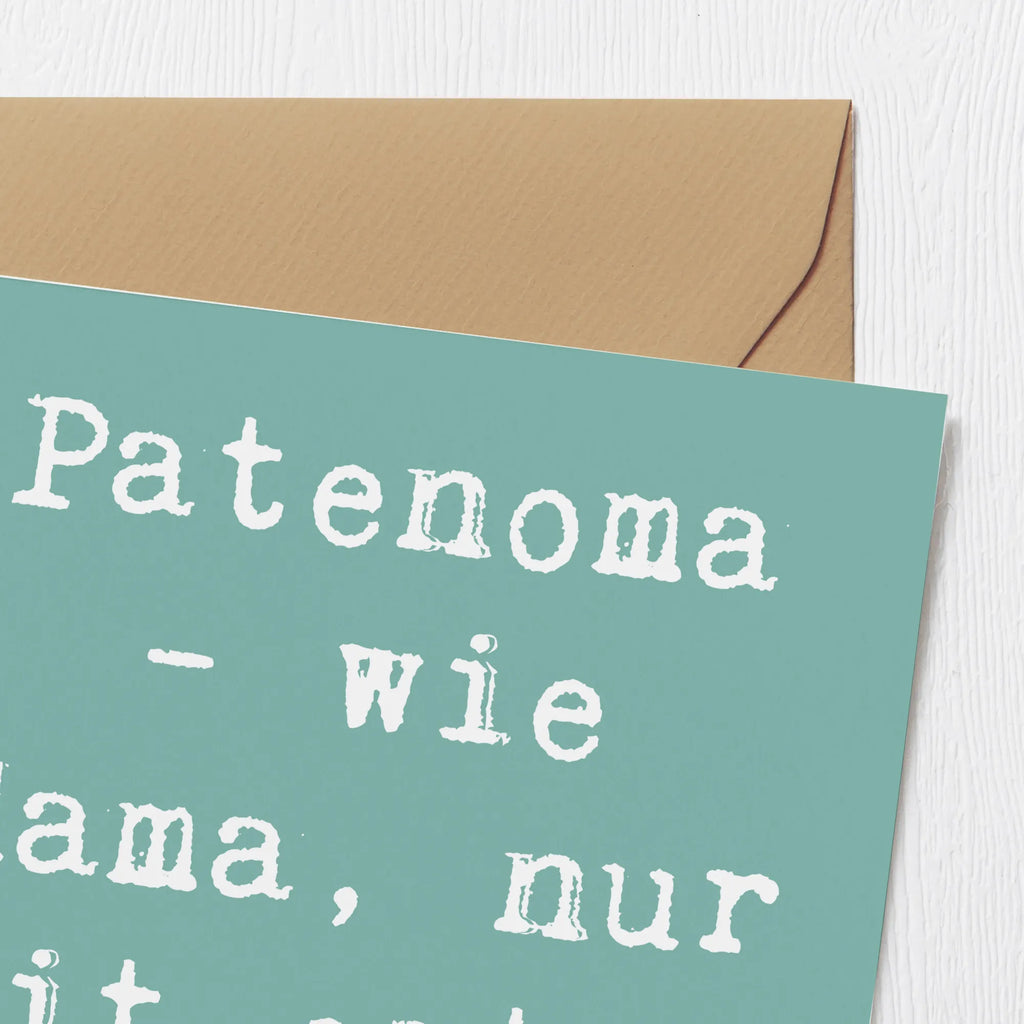 Deluxe Karte Spruch Patenoma Liebe Karte, Grußkarte, Klappkarte, Einladungskarte, Glückwunschkarte, Hochzeitskarte, Geburtstagskarte, Hochwertige Grußkarte, Hochwertige Klappkarte, Familie, Vatertag, Muttertag, Bruder, Schwester, Mama, Papa, Oma, Opa