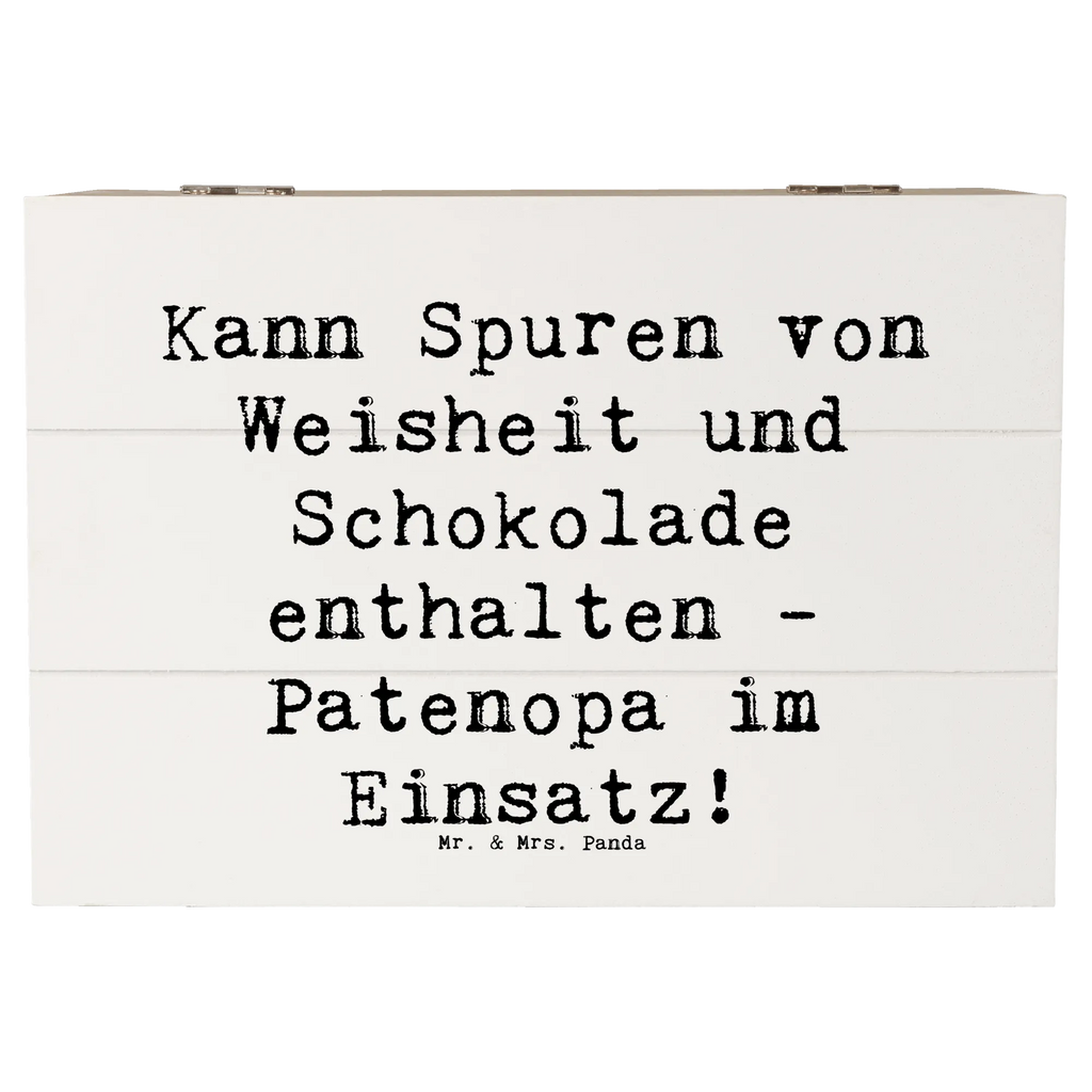 Holzkiste Spruch Patenopa und Weisheit Holzkiste, Kiste, Schatzkiste, Truhe, Schatulle, XXL, Erinnerungsbox, Erinnerungskiste, Dekokiste, Aufbewahrungsbox, Geschenkbox, Geschenkdose, Familie, Vatertag, Muttertag, Bruder, Schwester, Mama, Papa, Oma, Opa