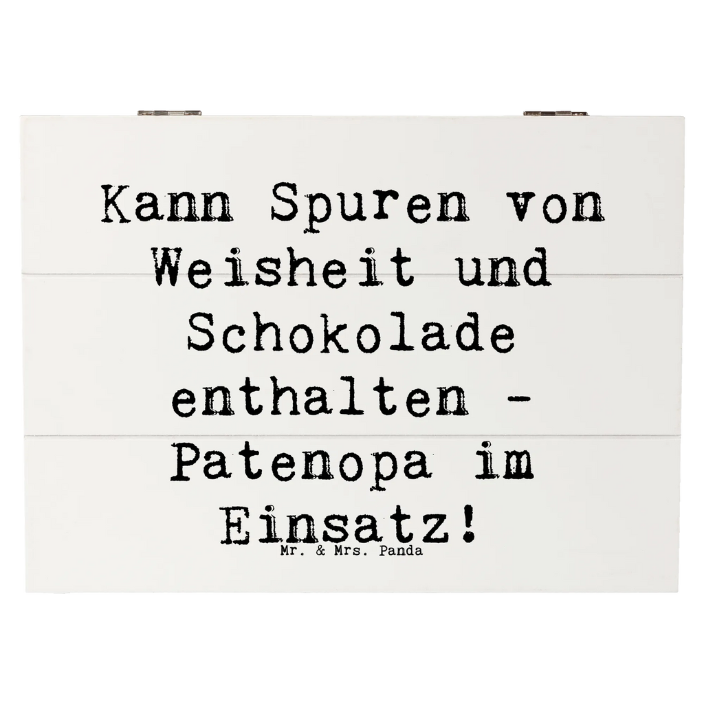 Holzkiste Spruch Patenopa und Weisheit Holzkiste, Kiste, Schatzkiste, Truhe, Schatulle, XXL, Erinnerungsbox, Erinnerungskiste, Dekokiste, Aufbewahrungsbox, Geschenkbox, Geschenkdose, Familie, Vatertag, Muttertag, Bruder, Schwester, Mama, Papa, Oma, Opa