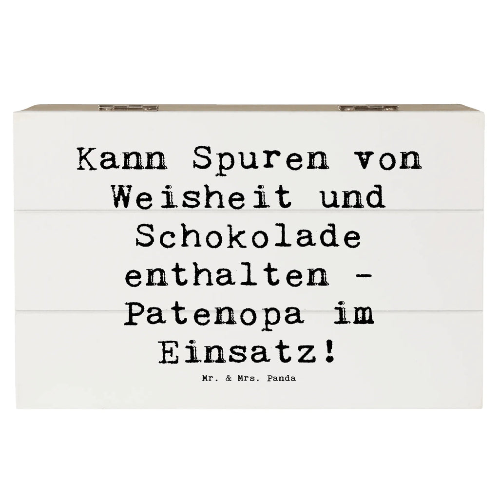 Holzkiste Spruch Patenopa und Weisheit Holzkiste, Kiste, Schatzkiste, Truhe, Schatulle, XXL, Erinnerungsbox, Erinnerungskiste, Dekokiste, Aufbewahrungsbox, Geschenkbox, Geschenkdose, Familie, Vatertag, Muttertag, Bruder, Schwester, Mama, Papa, Oma, Opa