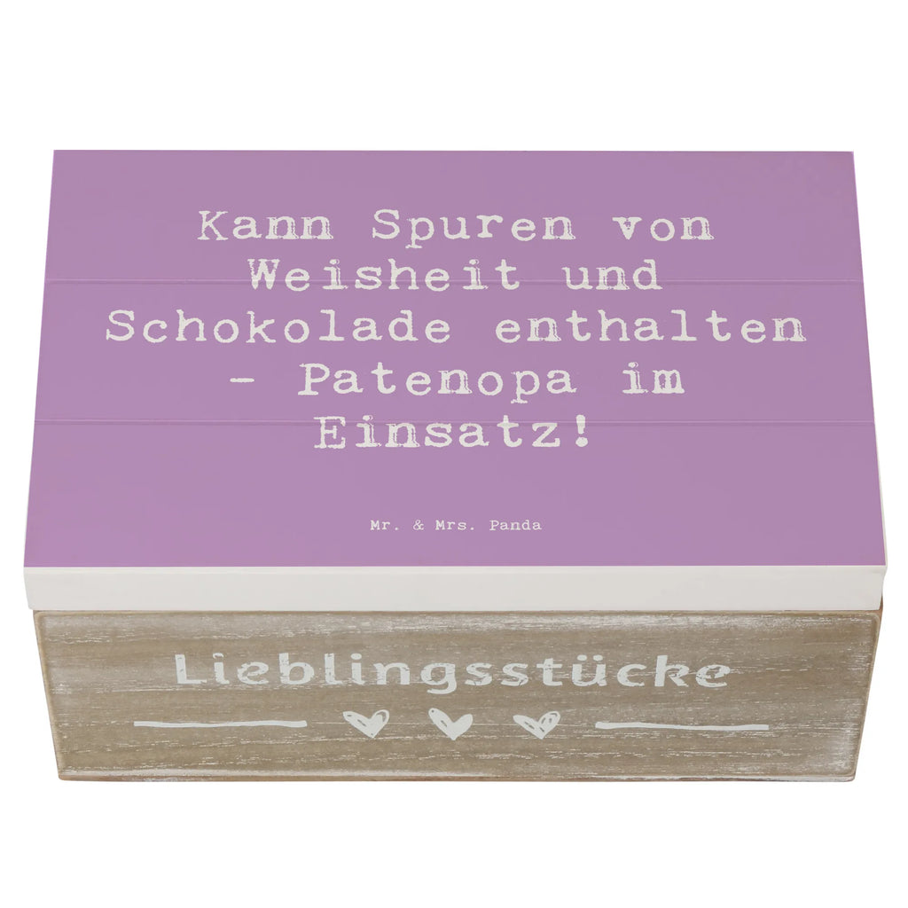 Holzkiste Spruch Patenopa und Weisheit Holzkiste, Kiste, Schatzkiste, Truhe, Schatulle, XXL, Erinnerungsbox, Erinnerungskiste, Dekokiste, Aufbewahrungsbox, Geschenkbox, Geschenkdose, Familie, Vatertag, Muttertag, Bruder, Schwester, Mama, Papa, Oma, Opa