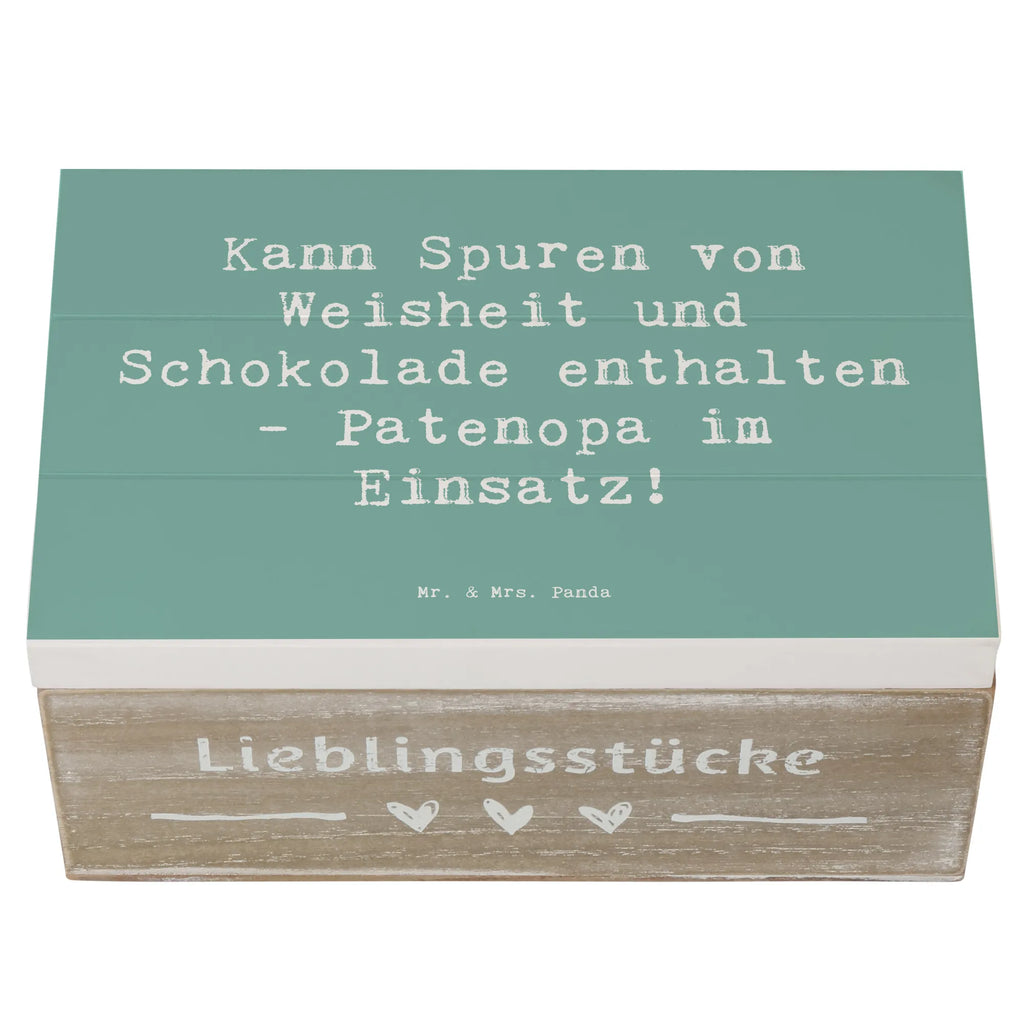 Holzkiste Spruch Patenopa und Weisheit Holzkiste, Kiste, Schatzkiste, Truhe, Schatulle, XXL, Erinnerungsbox, Erinnerungskiste, Dekokiste, Aufbewahrungsbox, Geschenkbox, Geschenkdose, Familie, Vatertag, Muttertag, Bruder, Schwester, Mama, Papa, Oma, Opa