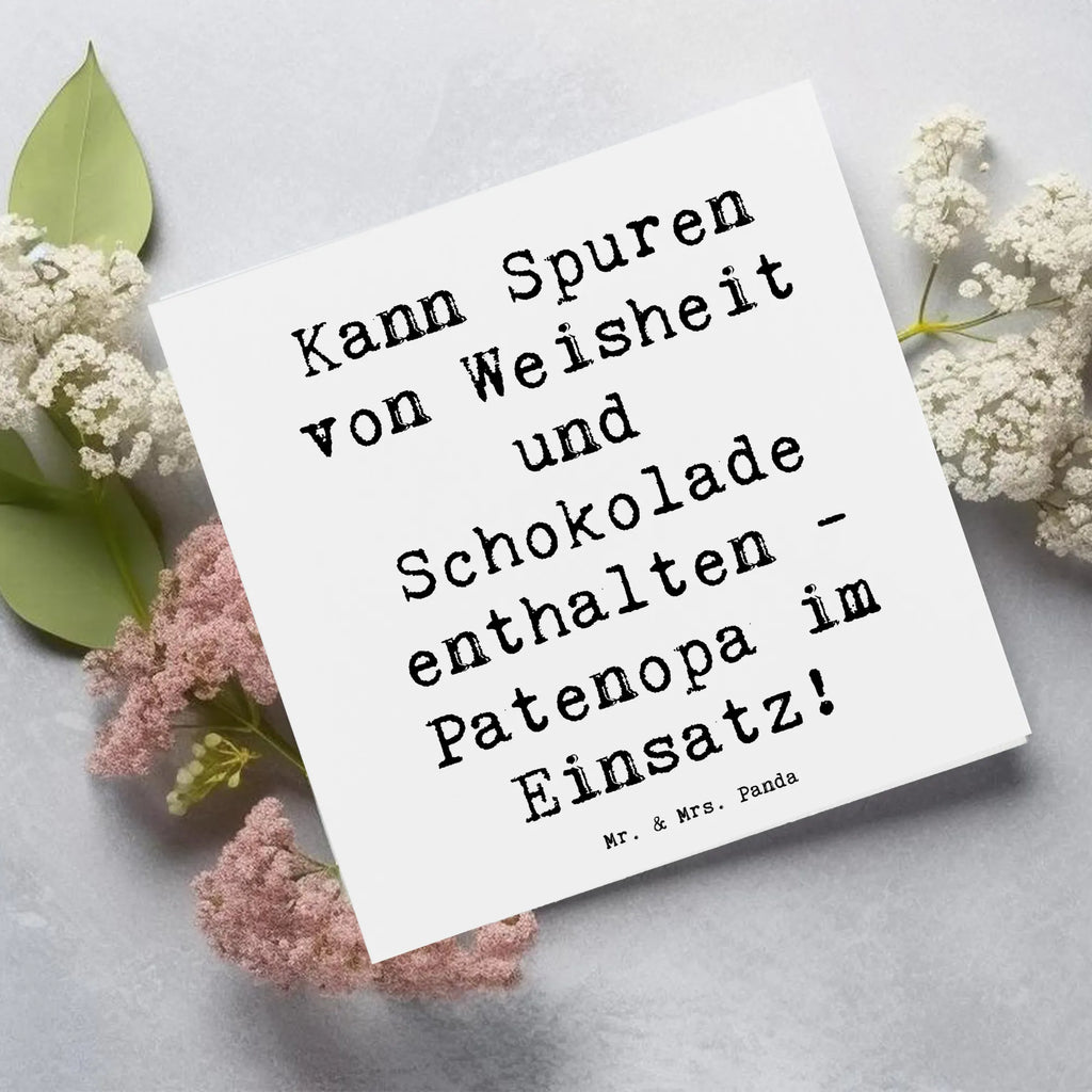 Deluxe Karte Spruch Patenopa und Weisheit Karte, Grußkarte, Klappkarte, Einladungskarte, Glückwunschkarte, Hochzeitskarte, Geburtstagskarte, Hochwertige Grußkarte, Hochwertige Klappkarte, Familie, Vatertag, Muttertag, Bruder, Schwester, Mama, Papa, Oma, Opa