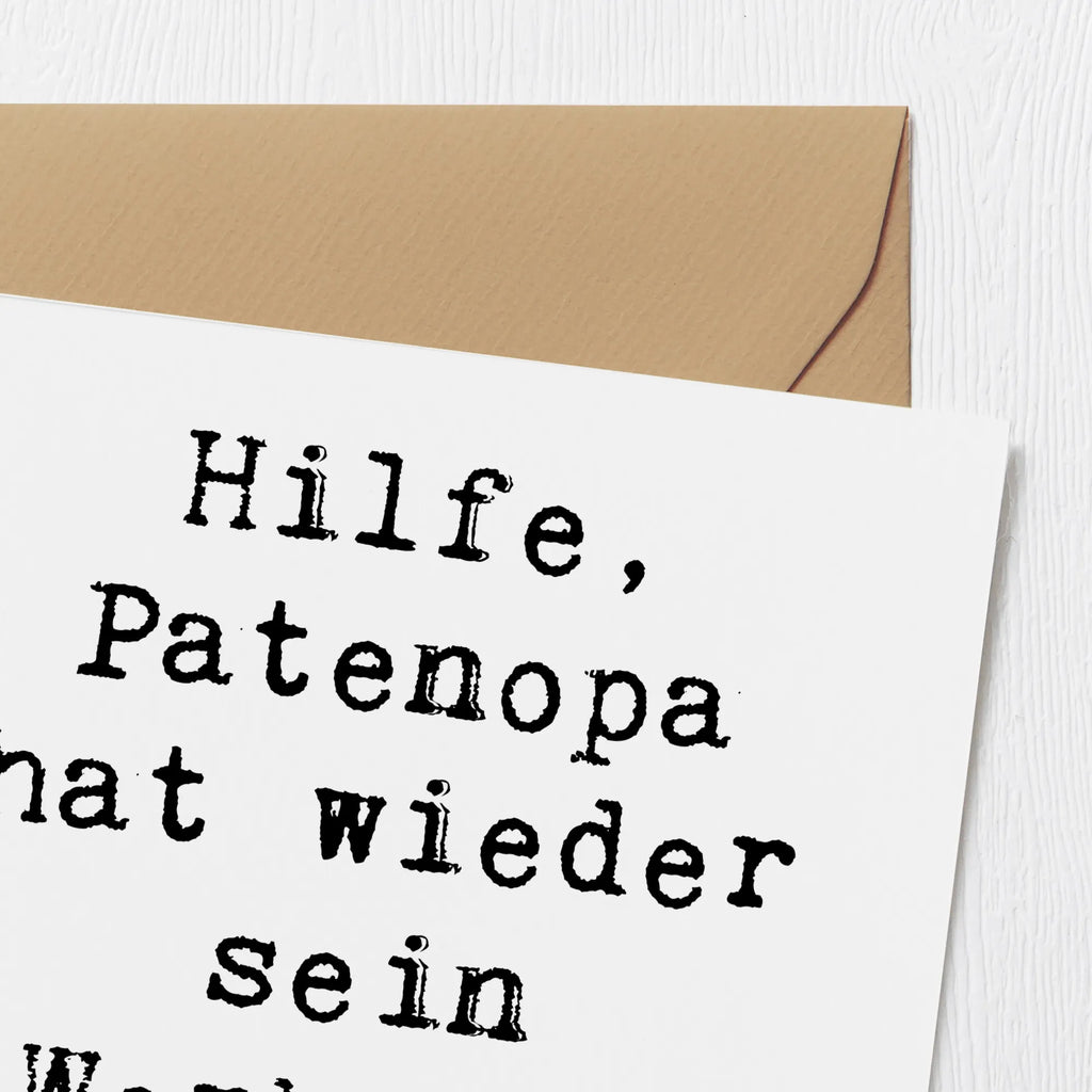 Deluxe Karte Spruch Patenopa Abenteuer Karte, Grußkarte, Klappkarte, Einladungskarte, Glückwunschkarte, Hochzeitskarte, Geburtstagskarte, Hochwertige Grußkarte, Hochwertige Klappkarte, Familie, Vatertag, Muttertag, Bruder, Schwester, Mama, Papa, Oma, Opa