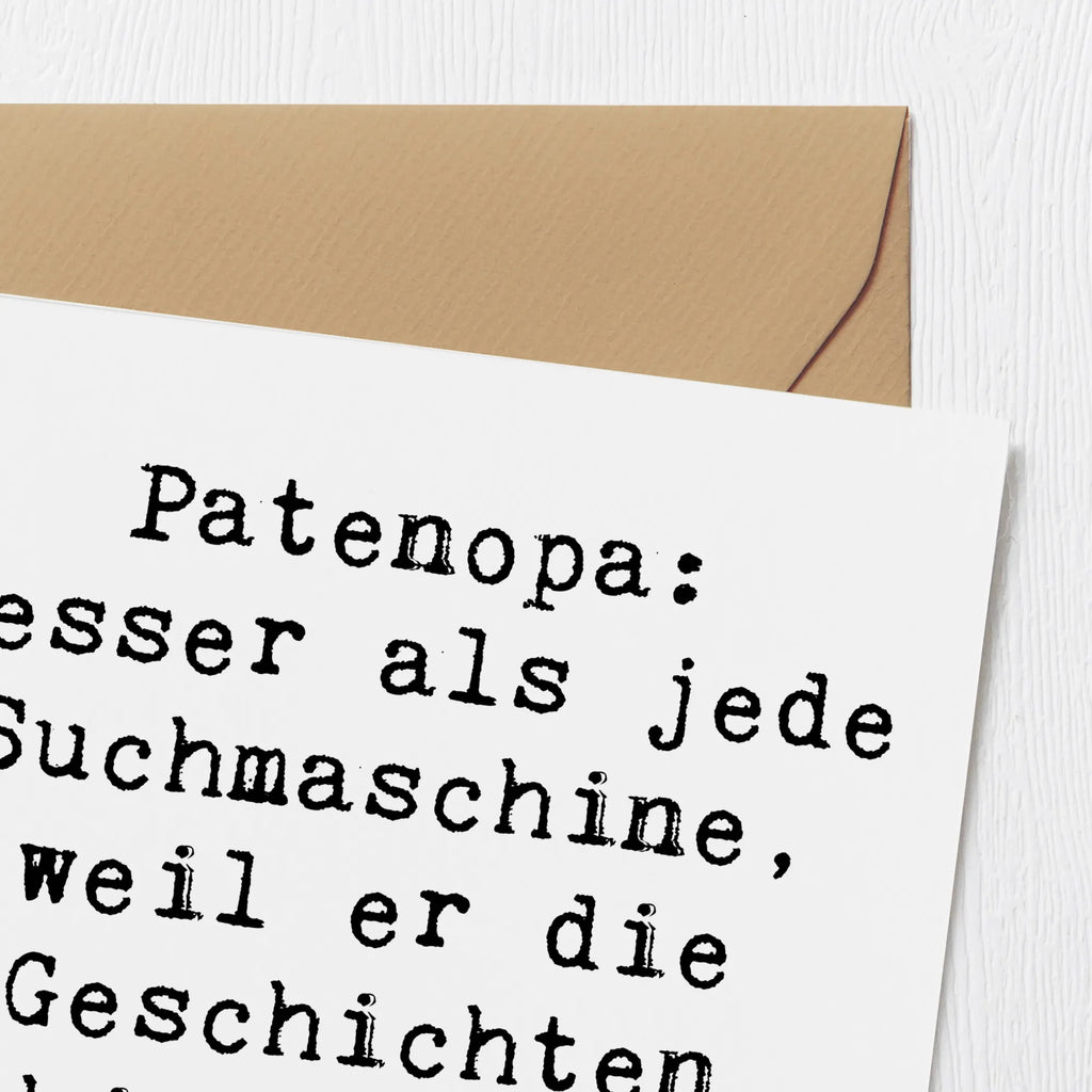 Deluxe Karte Spruch Patenopa Geschichten Karte, Grußkarte, Klappkarte, Einladungskarte, Glückwunschkarte, Hochzeitskarte, Geburtstagskarte, Hochwertige Grußkarte, Hochwertige Klappkarte, Familie, Vatertag, Muttertag, Bruder, Schwester, Mama, Papa, Oma, Opa