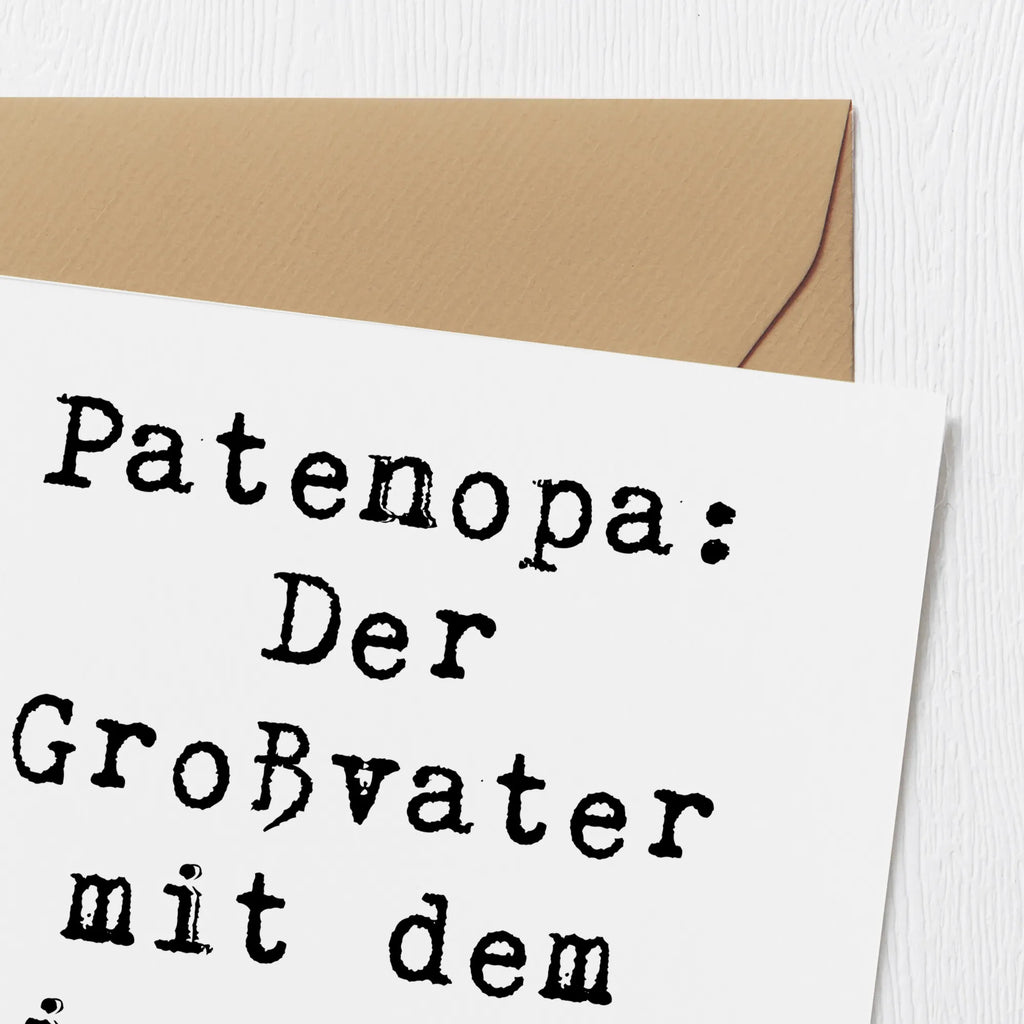 Deluxe Karte Spruch Patenopa Verwöhnung Karte, Grußkarte, Klappkarte, Einladungskarte, Glückwunschkarte, Hochzeitskarte, Geburtstagskarte, Hochwertige Grußkarte, Hochwertige Klappkarte, Familie, Vatertag, Muttertag, Bruder, Schwester, Mama, Papa, Oma, Opa