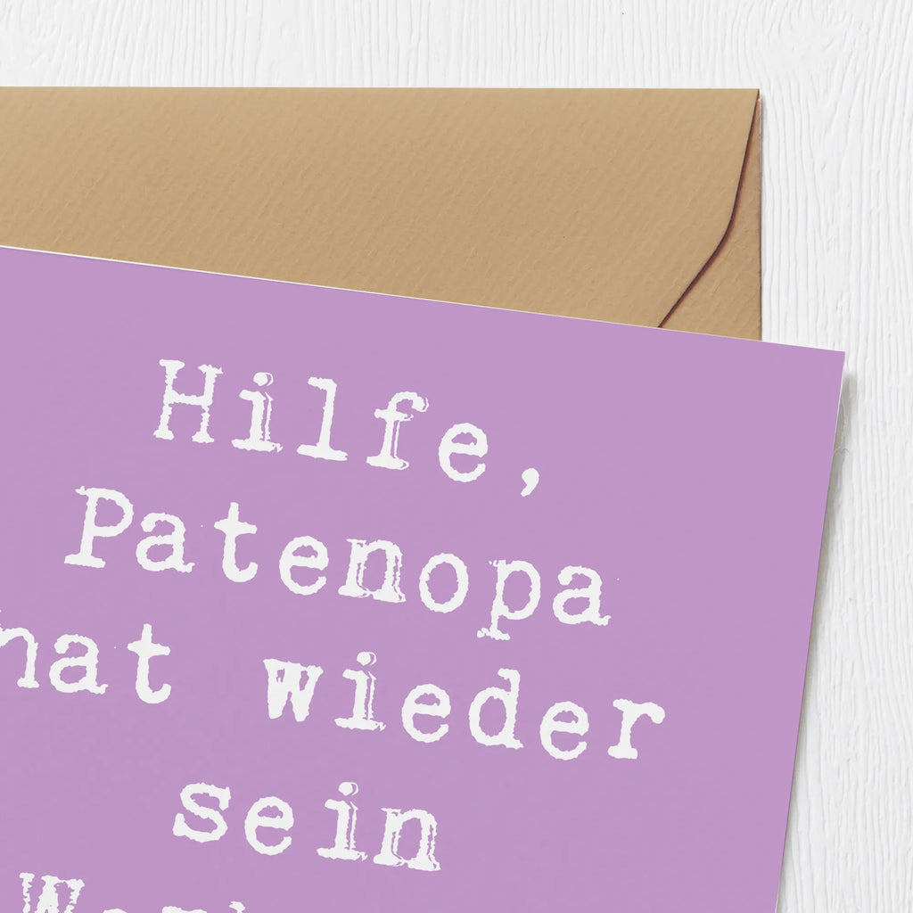 Deluxe Karte Spruch Patenopa Abenteuer Karte, Grußkarte, Klappkarte, Einladungskarte, Glückwunschkarte, Hochzeitskarte, Geburtstagskarte, Hochwertige Grußkarte, Hochwertige Klappkarte, Familie, Vatertag, Muttertag, Bruder, Schwester, Mama, Papa, Oma, Opa