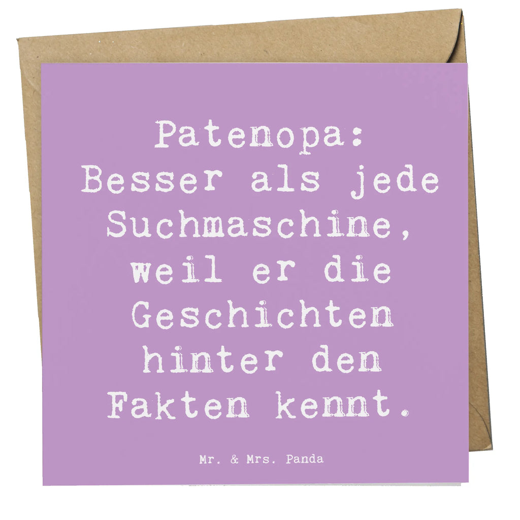 Deluxe Karte Spruch Patenopa Geschichten Karte, Grußkarte, Klappkarte, Einladungskarte, Glückwunschkarte, Hochzeitskarte, Geburtstagskarte, Hochwertige Grußkarte, Hochwertige Klappkarte, Familie, Vatertag, Muttertag, Bruder, Schwester, Mama, Papa, Oma, Opa