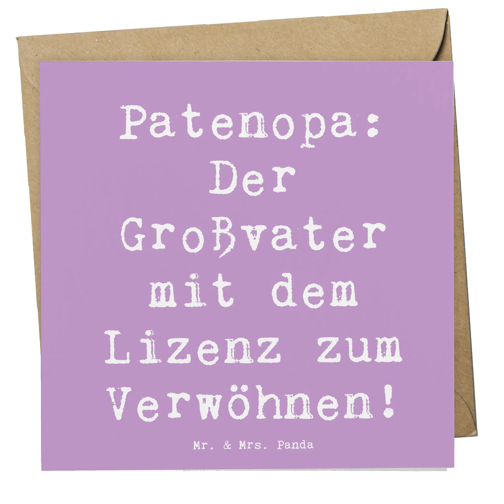 Deluxe Karte Spruch Patenopa Verwöhnung Karte, Grußkarte, Klappkarte, Einladungskarte, Glückwunschkarte, Hochzeitskarte, Geburtstagskarte, Hochwertige Grußkarte, Hochwertige Klappkarte, Familie, Vatertag, Muttertag, Bruder, Schwester, Mama, Papa, Oma, Opa