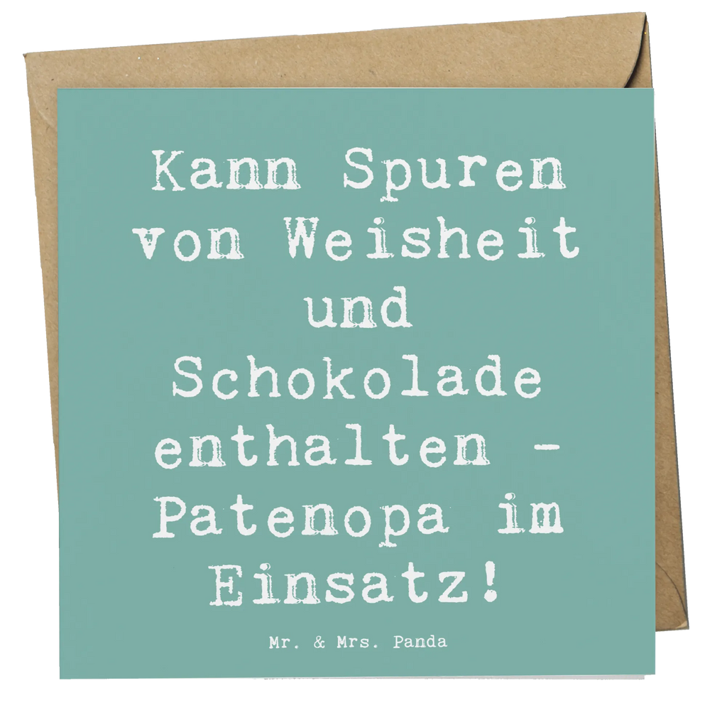 Deluxe Karte Spruch Patenopa und Weisheit Karte, Grußkarte, Klappkarte, Einladungskarte, Glückwunschkarte, Hochzeitskarte, Geburtstagskarte, Hochwertige Grußkarte, Hochwertige Klappkarte, Familie, Vatertag, Muttertag, Bruder, Schwester, Mama, Papa, Oma, Opa