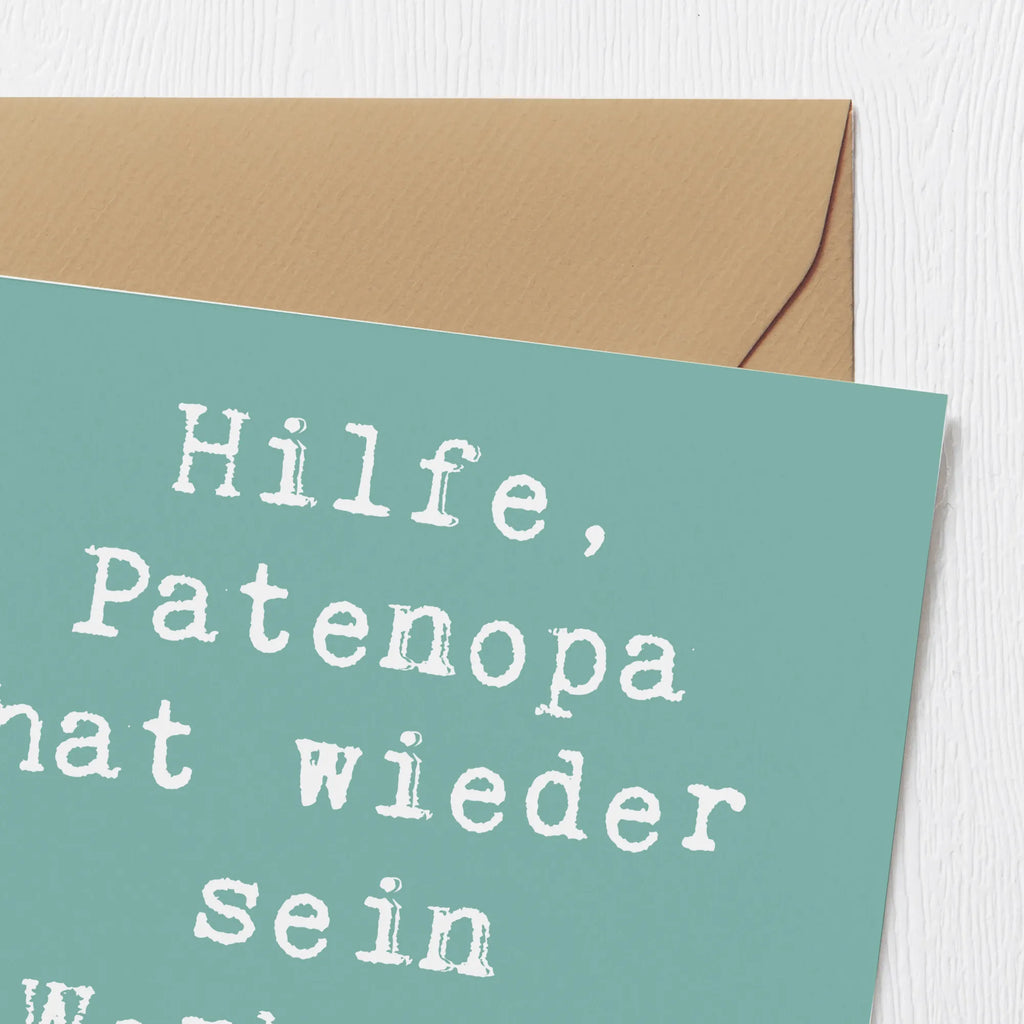 Deluxe Karte Spruch Patenopa Abenteuer Karte, Grußkarte, Klappkarte, Einladungskarte, Glückwunschkarte, Hochzeitskarte, Geburtstagskarte, Hochwertige Grußkarte, Hochwertige Klappkarte, Familie, Vatertag, Muttertag, Bruder, Schwester, Mama, Papa, Oma, Opa