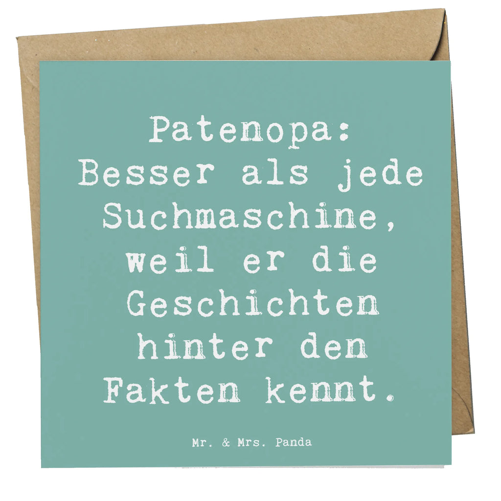 Deluxe Karte Spruch Patenopa Geschichten Karte, Grußkarte, Klappkarte, Einladungskarte, Glückwunschkarte, Hochzeitskarte, Geburtstagskarte, Hochwertige Grußkarte, Hochwertige Klappkarte, Familie, Vatertag, Muttertag, Bruder, Schwester, Mama, Papa, Oma, Opa