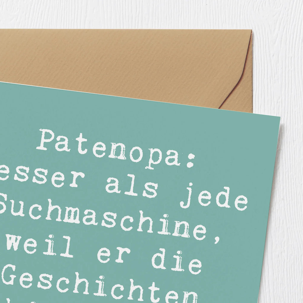 Deluxe Karte Spruch Patenopa Geschichten Karte, Grußkarte, Klappkarte, Einladungskarte, Glückwunschkarte, Hochzeitskarte, Geburtstagskarte, Hochwertige Grußkarte, Hochwertige Klappkarte, Familie, Vatertag, Muttertag, Bruder, Schwester, Mama, Papa, Oma, Opa