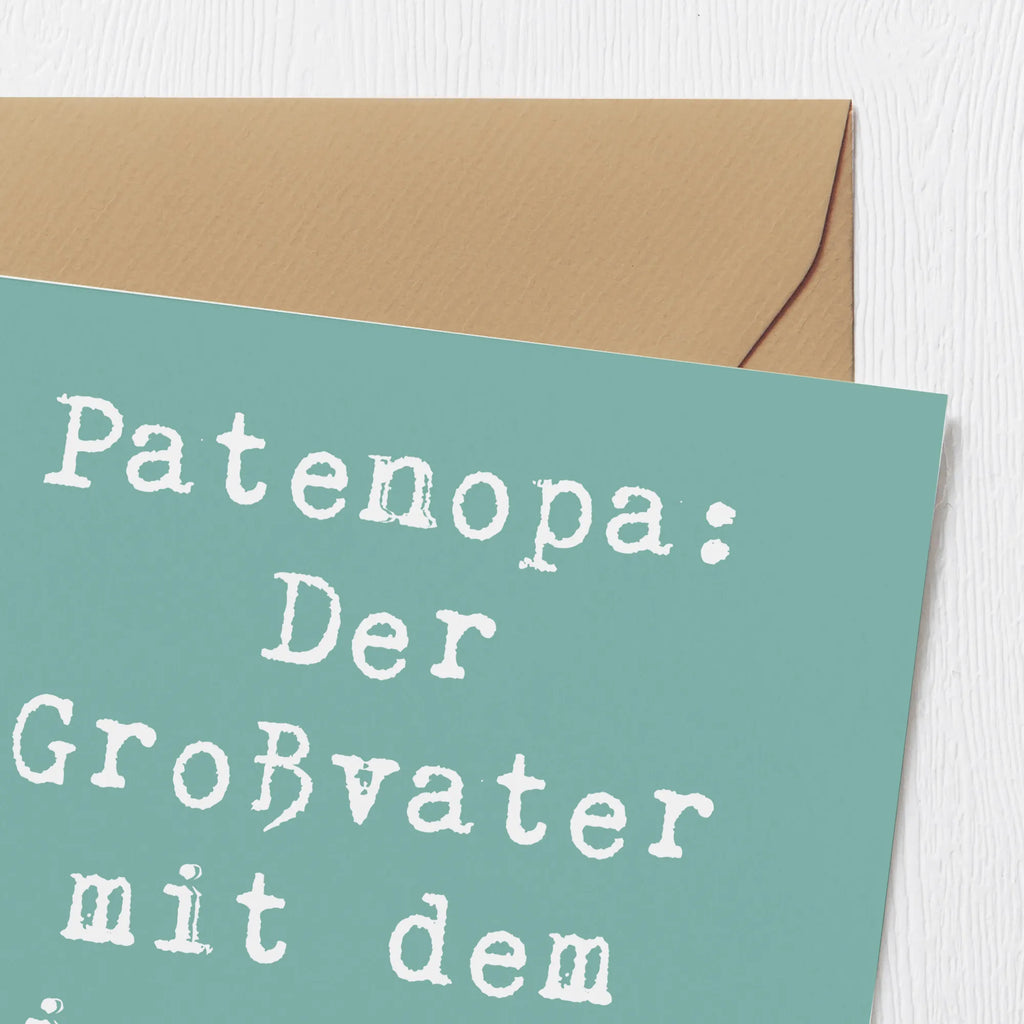 Deluxe Karte Spruch Patenopa Verwöhnung Karte, Grußkarte, Klappkarte, Einladungskarte, Glückwunschkarte, Hochzeitskarte, Geburtstagskarte, Hochwertige Grußkarte, Hochwertige Klappkarte, Familie, Vatertag, Muttertag, Bruder, Schwester, Mama, Papa, Oma, Opa