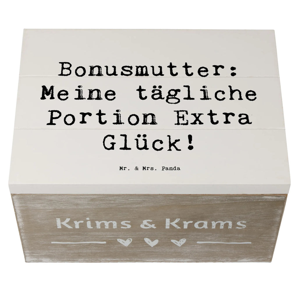 Holzkiste Spruch Bonusmutter Glück Holzkiste, Kiste, Schatzkiste, Truhe, Schatulle, XXL, Erinnerungsbox, Erinnerungskiste, Dekokiste, Aufbewahrungsbox, Geschenkbox, Geschenkdose, Familie, Vatertag, Muttertag, Bruder, Schwester, Mama, Papa, Oma, Opa